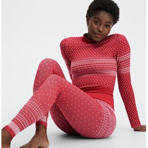 Fabletics Fair Isle Long Sleeve Top - Red